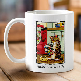 Gesundheitsbewusste Katzenkatze Niedlich Kaffeetasse