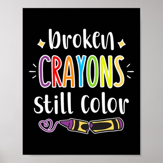 Gesundheitsbewusstsein gebrochen Crayons Standfarb Poster (Vorne)