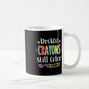 Gesundheitsbewusstsein Gebrochene Buntstifte färbe Kaffeetasse