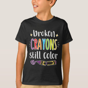 Gesundheitsbewusstsein Gebrochene Buntstifte färbe T-Shirt