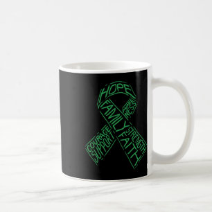 Gesundheitsbewusstsein Krankheit Grünes Band Worte Kaffeetasse