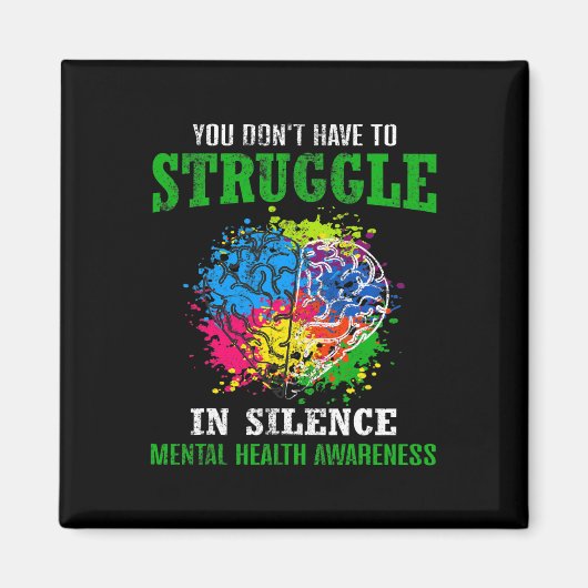 Gesundheitsbewusstsein Monat Kampf Stigma psychisc Magnet (Vorne)