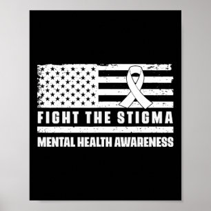 Gesundheitsflagge in den USA Wir tragen grüne psyc Poster