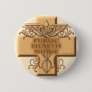 Gesundheitsfürsorge Caduceus Button