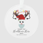 Gesundheitsfürsorge Hero Weihnachten 2020 Rentier  Ornament (Vorderseite)