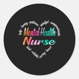 Gesundheitsfürsorge Herz Word Cloud Watercolor Reg Runder Aufkleber