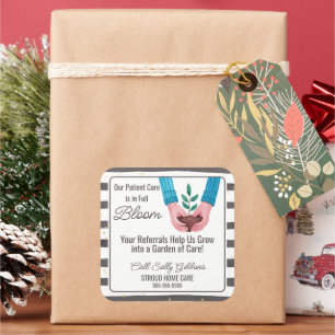 Gesundheitsfürsorge Pflanze bei der Überweisung an Quadratischer Aufkleber