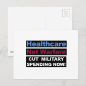 Gesundheitsfürsorge statt Krieg Postkarte (Vorne/Hinten)