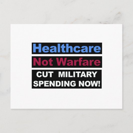 Gesundheitsfürsorge statt Krieg Postkarte (Vorderseite)
