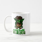 Gesundheitsfürsorgemonat - Messy Bun Black Wom Kaffeetasse (Links)