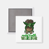 Gesundheitsfürsorgemonat - Messy Bun Black Wom Magnet (Vorderseite/Rückseite)