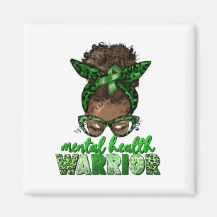 Gesundheitsfürsorgemonat - Messy Bun Black Wom Magnet