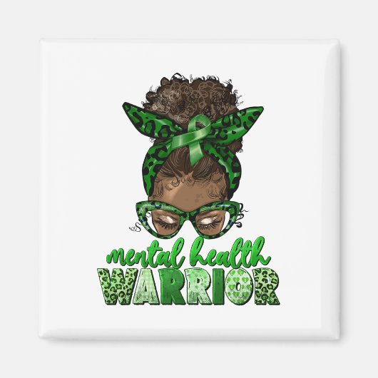 Gesundheitsfürsorgemonat - Messy Bun Black Wom Magnet (Vorne)