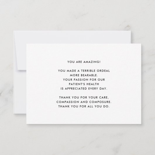 Gesundheitsfürsorger Rettend Leben Stethoscope Nur Dankeskarte (Rückseite)
