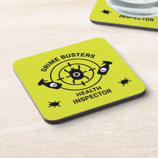 Gesundheitsinspektor Getränkeuntersetzer (Linke Seite)