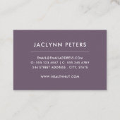 Gesundheitskarte für frisches Gemüse | Tray Visitenkarte (Rückseite)