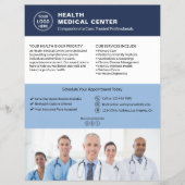 Gesundheitsklinik Arzt Custom Logo Navy Blau  Flyer (Vorne)