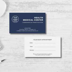 Gesundheitsklinik Navy Blue Beruflich Terminkarte