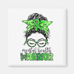 Gesundheitskrieger Messy Bun Woman Neurodiversity  Magnet