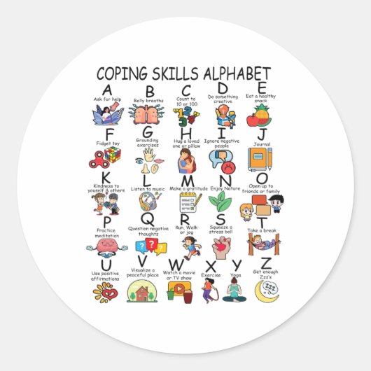 Gesundheitspflegefähigkeiten Alphabet-Schullehrer Runder Aufkleber (Vorderseite)