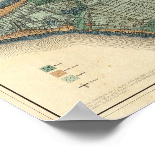 Gesundheitspolizeiliche und topographische Karte v Poster (Ecke)