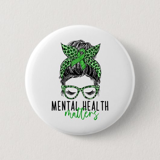 Gesundheitsproblem Bun Woman Neurodiversity Emo Button (Vorderseite)