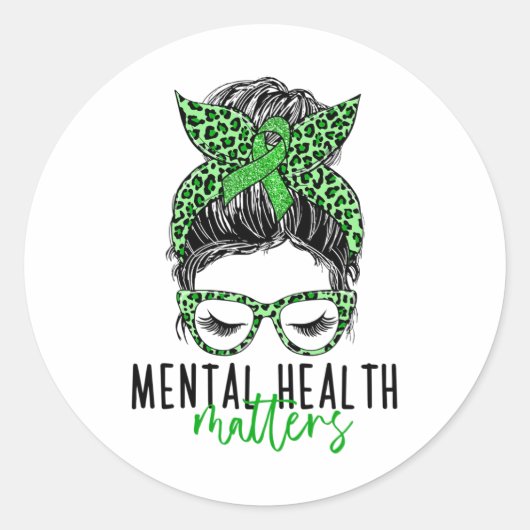 Gesundheitsproblem Bun Woman Neurodiversity Emo Runder Aufkleber (Vorderseite)