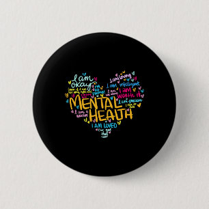 Gesundheitsprobleme Bewusstsein Herz Muttertag Button
