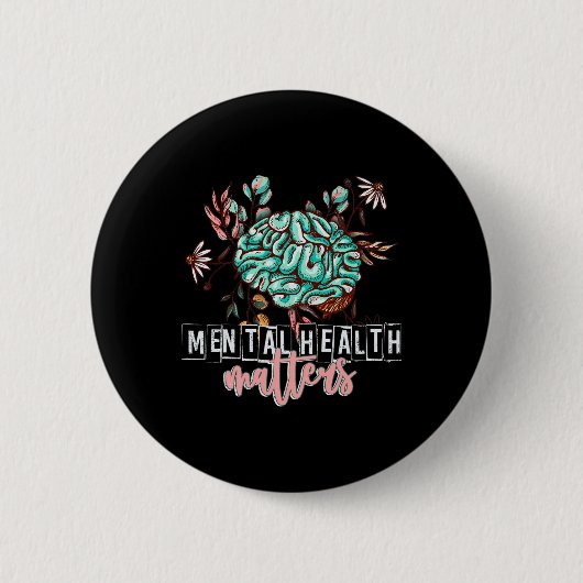 Gesundheitsprobleme Blume Gehirnselbstversorgung A Button (Vorderseite)