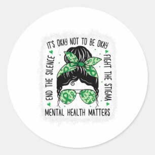 Gesundheitsprobleme: Bun Mental Health Awareness Runder Aufkleber