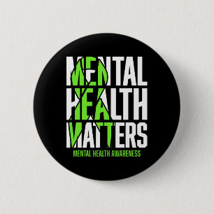 Gesundheitsprobleme Green Ribon Mental Health Awar Button