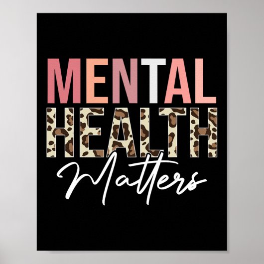 Gesundheitsprobleme Leopard Mental Health Awaren Poster (Vorne)