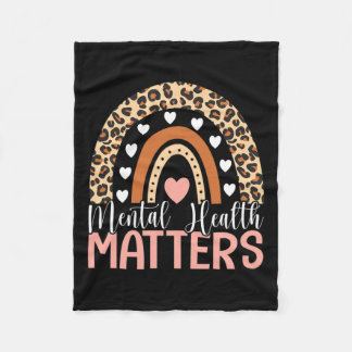 Gesundheitsprobleme Leopard Print Boho Rainbow Awa Fleecedecke