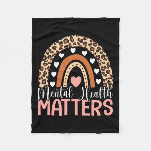 Gesundheitsprobleme Leopard Print Boho Rainbow Awa Fleecedecke (Vorderseite)