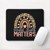 Gesundheitsprobleme Leopard Print Boho Rainbow Awa Mousepad (Mit Mouse)