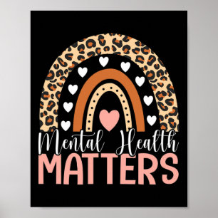 Gesundheitsprobleme Leopard Print Boho Rainbow Awa Poster