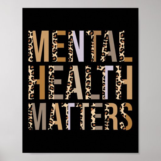 Gesundheitsprobleme Leopard Print Mental Awareness Poster (Vorne)
