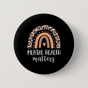 Gesundheitsprobleme Leopardenprint Boho Regenbogen Button
