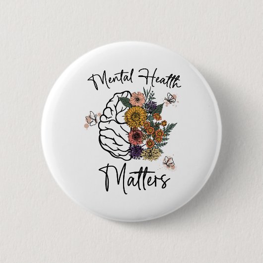 Gesundheitsprobleme Mental Health Awareness Button (Vorderseite)