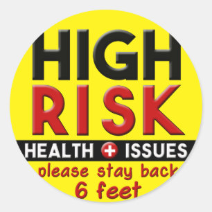 Gesundheitsprobleme mit hohem Risiko Runder Aufkleber