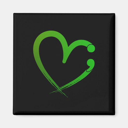 Gesundheitsprobleme Semicolon Herzerkrankung Monat Magnet (Vorne)