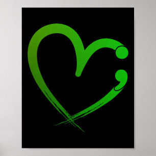 Gesundheitsprobleme Semicolon Herzerkrankung Monat Poster