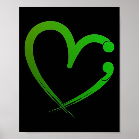 Gesundheitsprobleme Semicolon Herzerkrankung Monat Poster (Vorne)