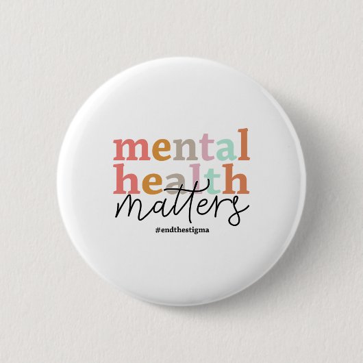 Gesundheitsprobleme Sensibilisierung Retro Psychol Button (Vorderseite)