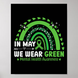 Gesundheitsprobleme Wir tragen Grün Psychische Ges Poster