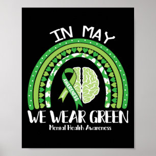 Gesundheitsprobleme Wir tragen grüne Mental Health Poster