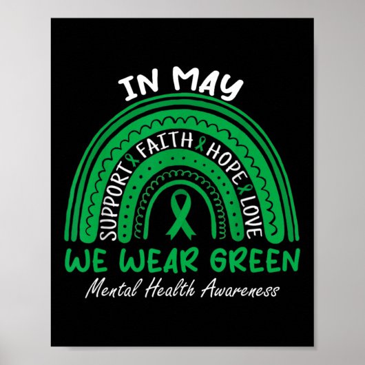Gesundheitsprobleme Wir tragen grüne Mental Health Poster (Vorne)