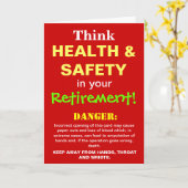 Gesundheitsschutz und Sicherheit Funny Retirement  Karte (Gelbe Blume)