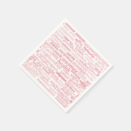 Gesundheitstext Multilingual Napkins - Farben ausw Serviette (Ecke)