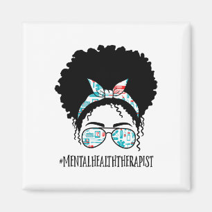 Gesundheitstherapeut Black Afro Messy Bun African Magnet